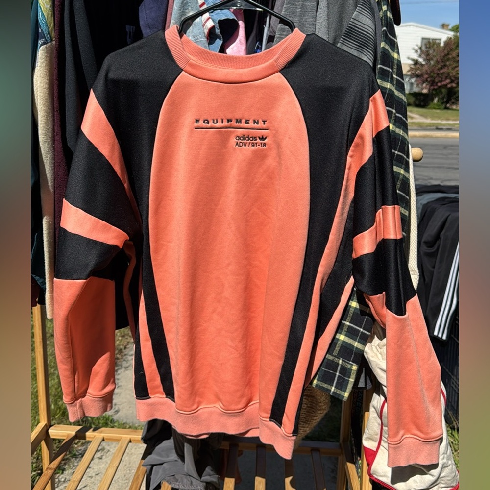 Adidas Coral and Black Crewneck Sweatshirt - Equipment